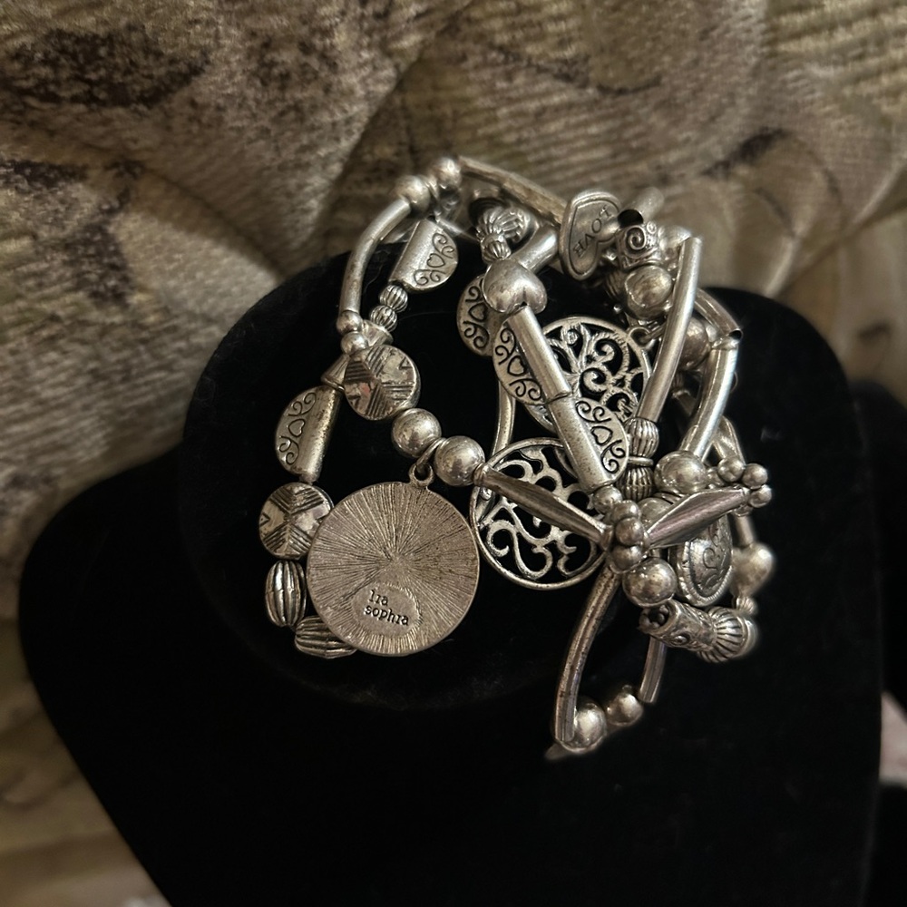 Lia Sophia Heart Charm Multi-Row Women's Bracelet